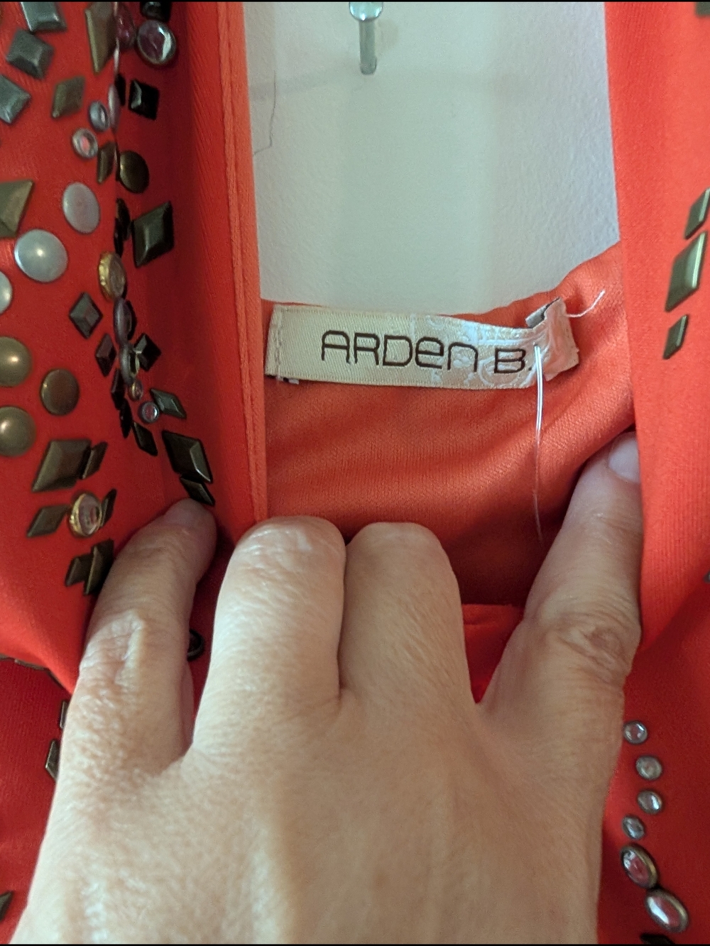 Arden B Red Halter Mini Dress with Silver And Gold Embellishments - Picture 5 of 5